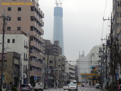 馬道から東京スカイツリー。